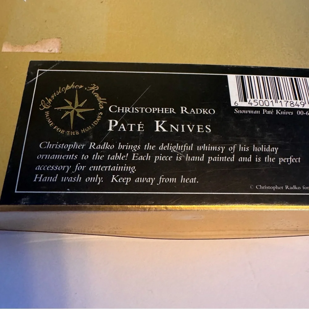 Christopher Radko Home‎ For The Holidays Spreaders Snowman Pate Knives Set Of 4